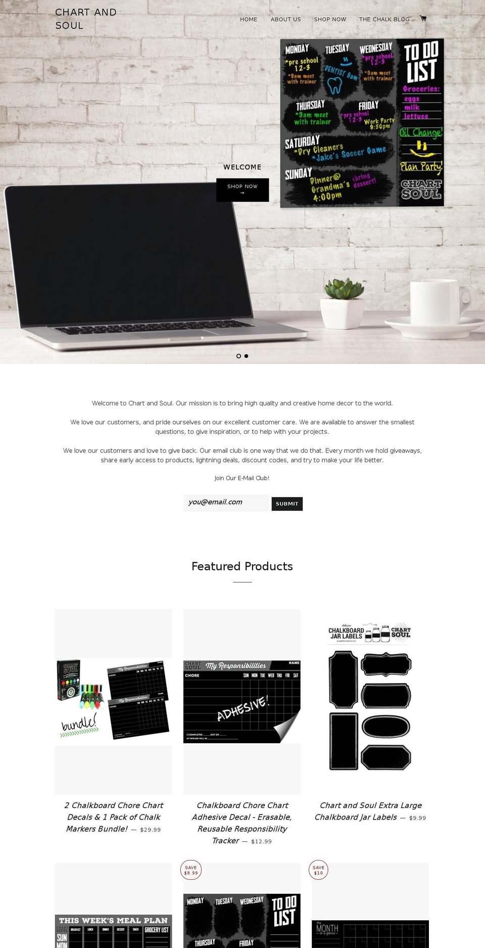 chartandsoul.com shopify website screenshot