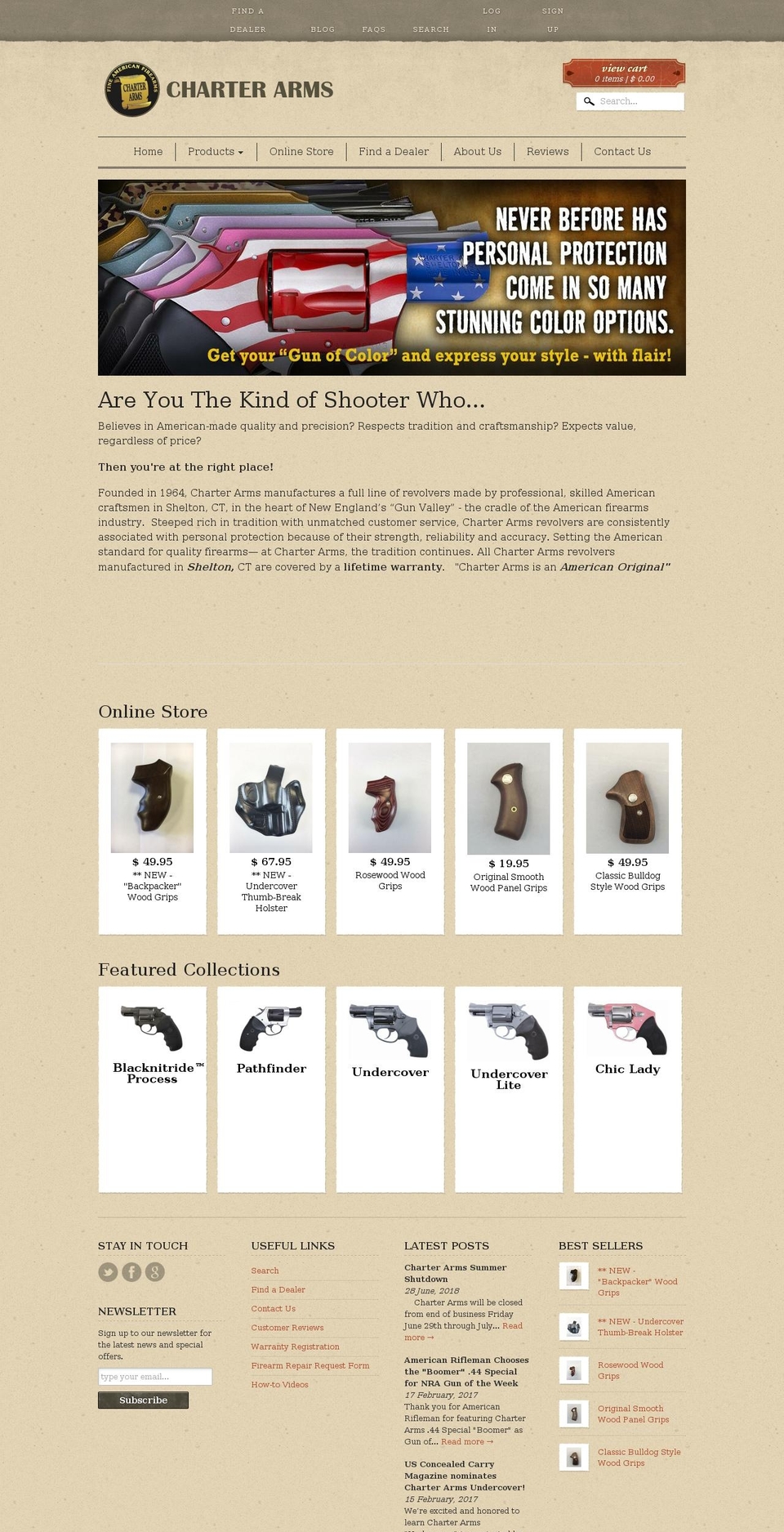 charter-arms.com — Shopify storefront screenshot