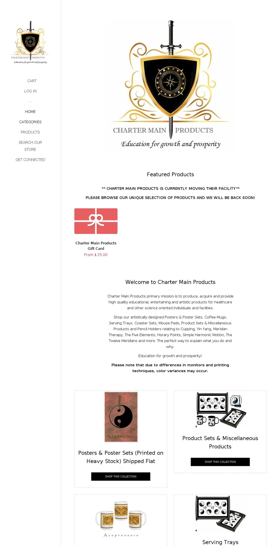 chartermainproducts.com shopify website screenshot