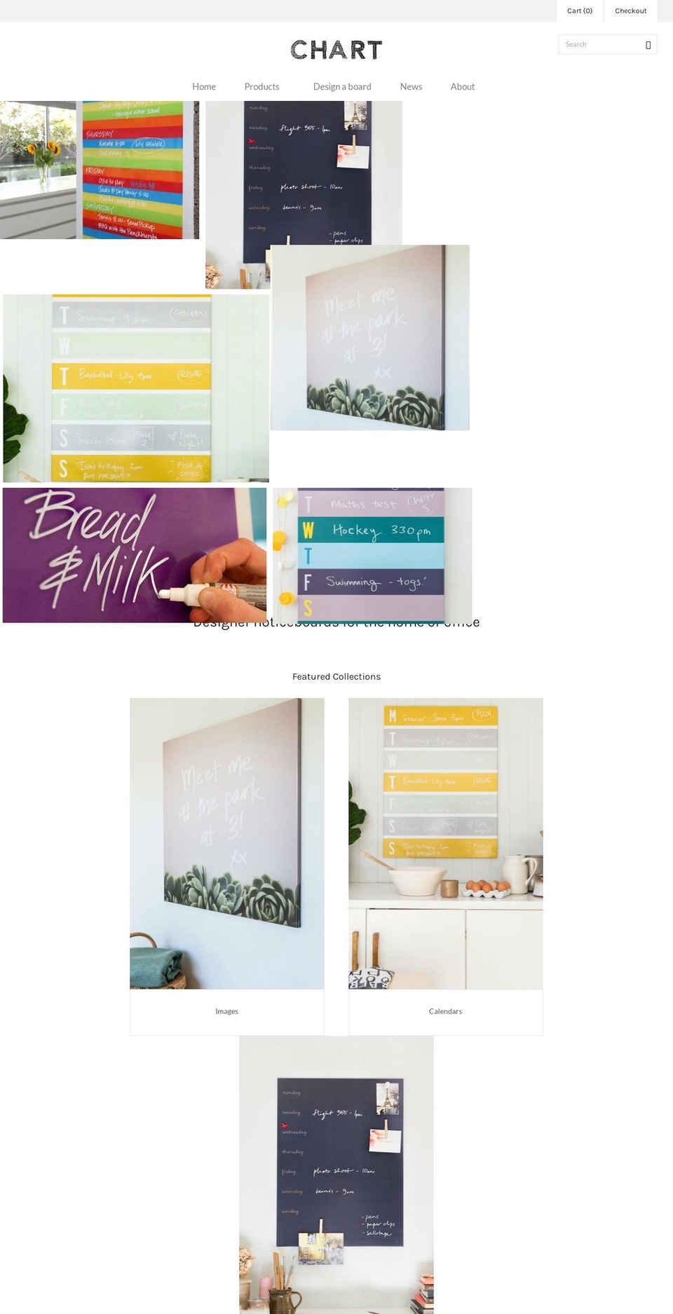 chartnoticeboards.com shopify website screenshot