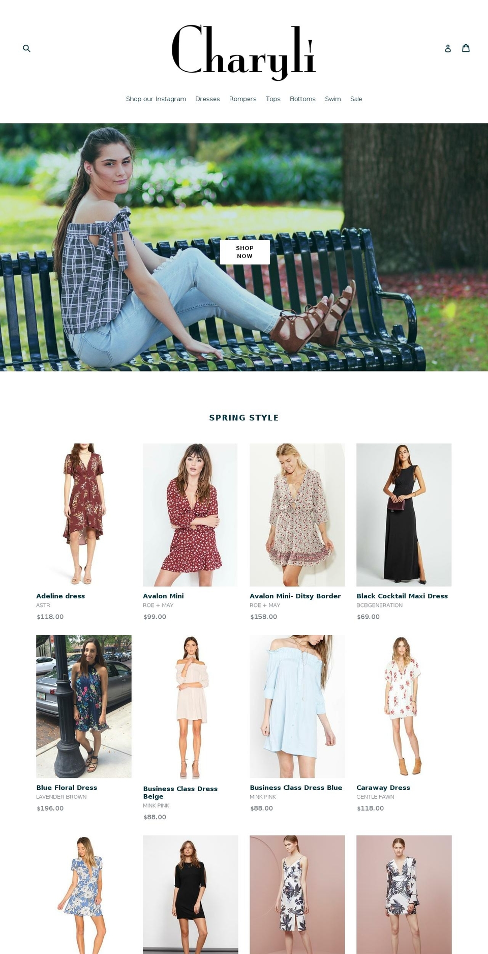 charylistores.com shopify website screenshot