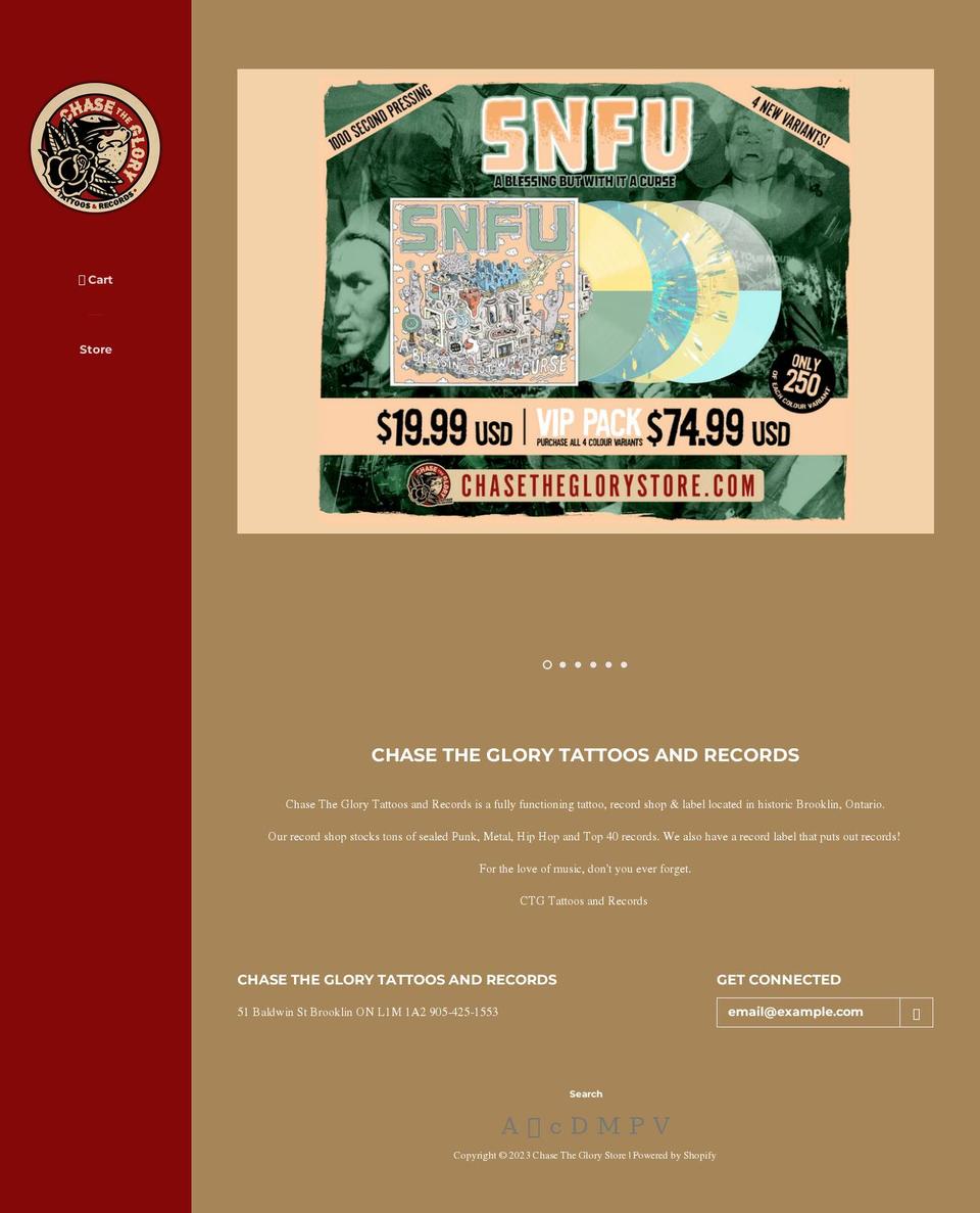 chase-the-glory-store.myshopify.com shopify website screenshot