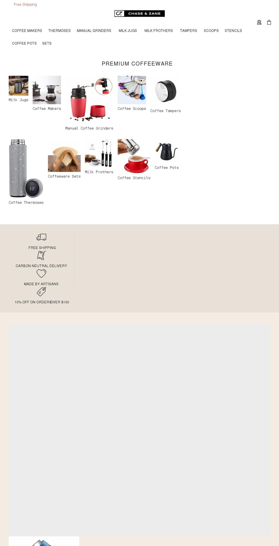 chase-zane.com shopify website screenshot