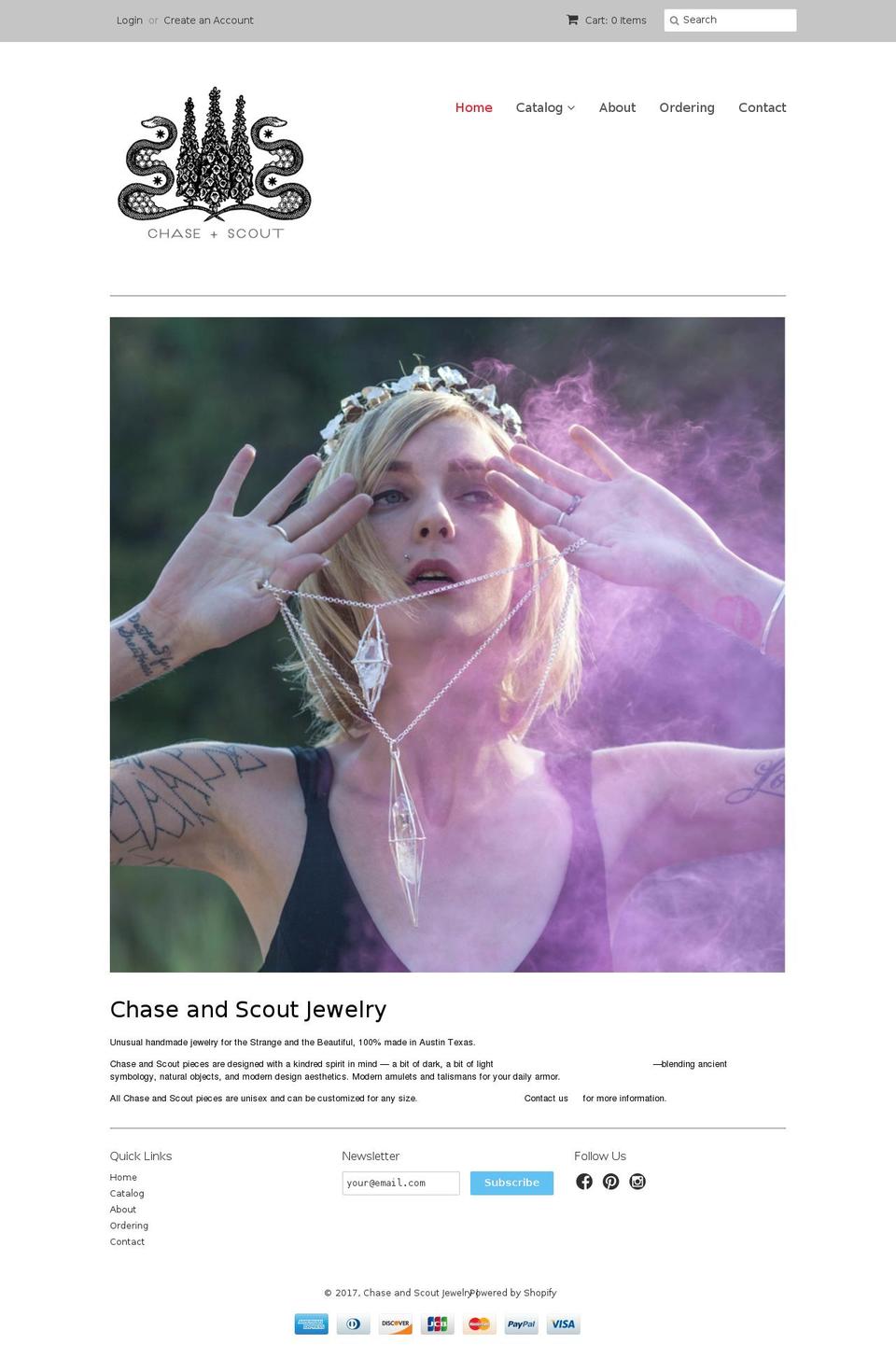 chaseandscout.com shopify website screenshot