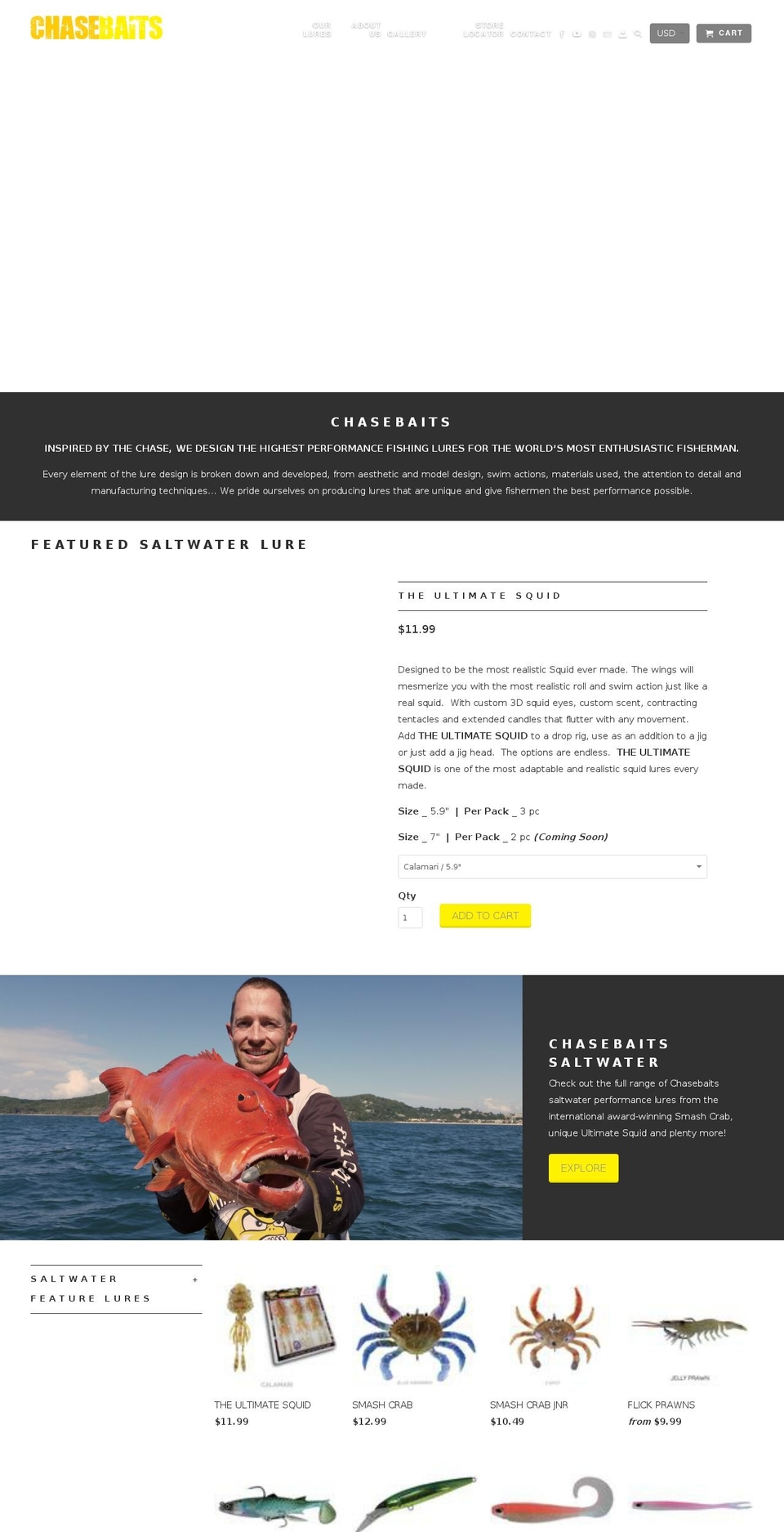chasebaitsusa.com shopify website screenshot