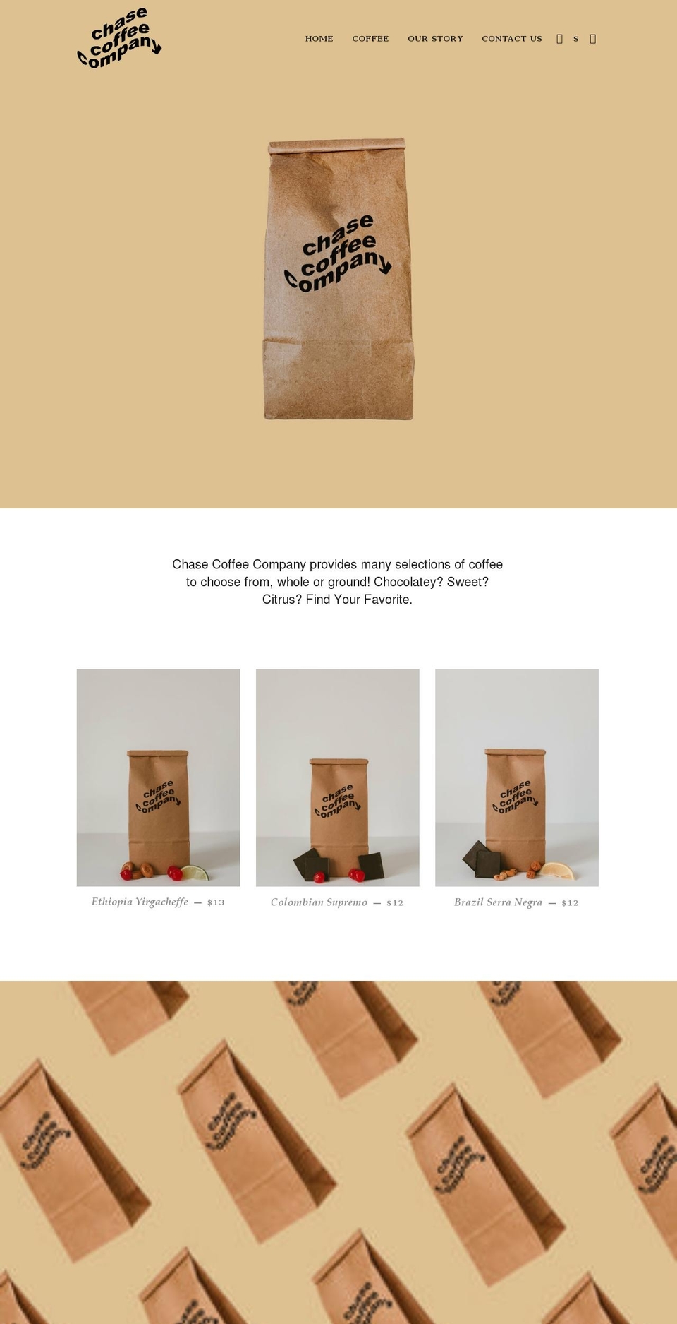 chasecoffeecompany.com shopify website screenshot