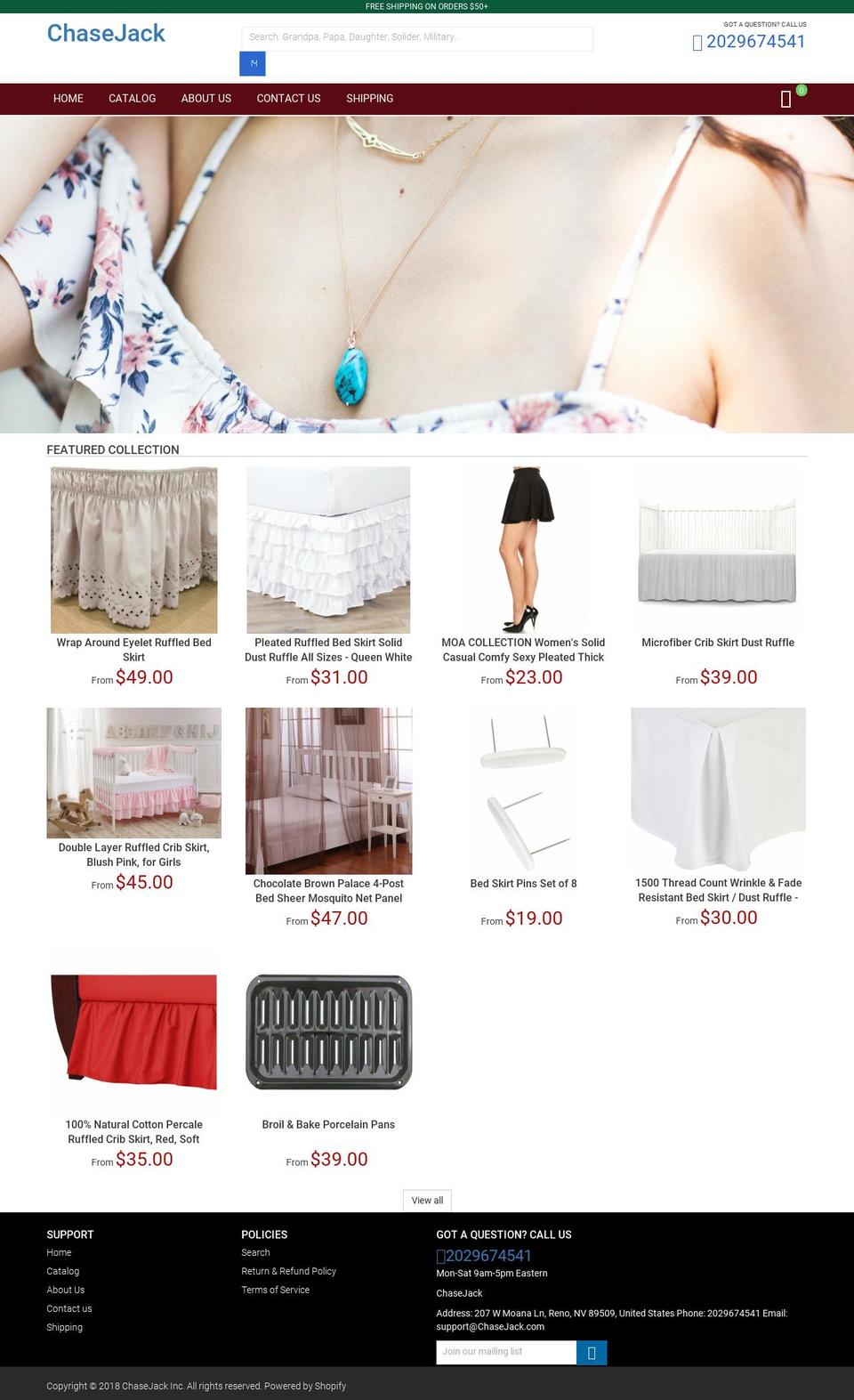 chasejack.com shopify website screenshot