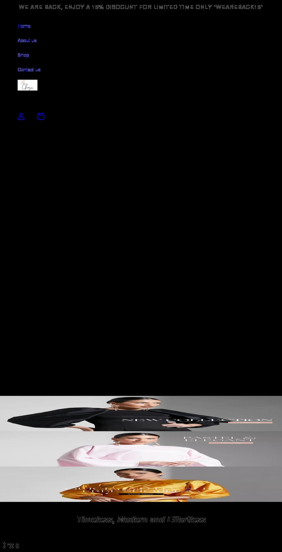 chaselabel.com shopify website screenshot