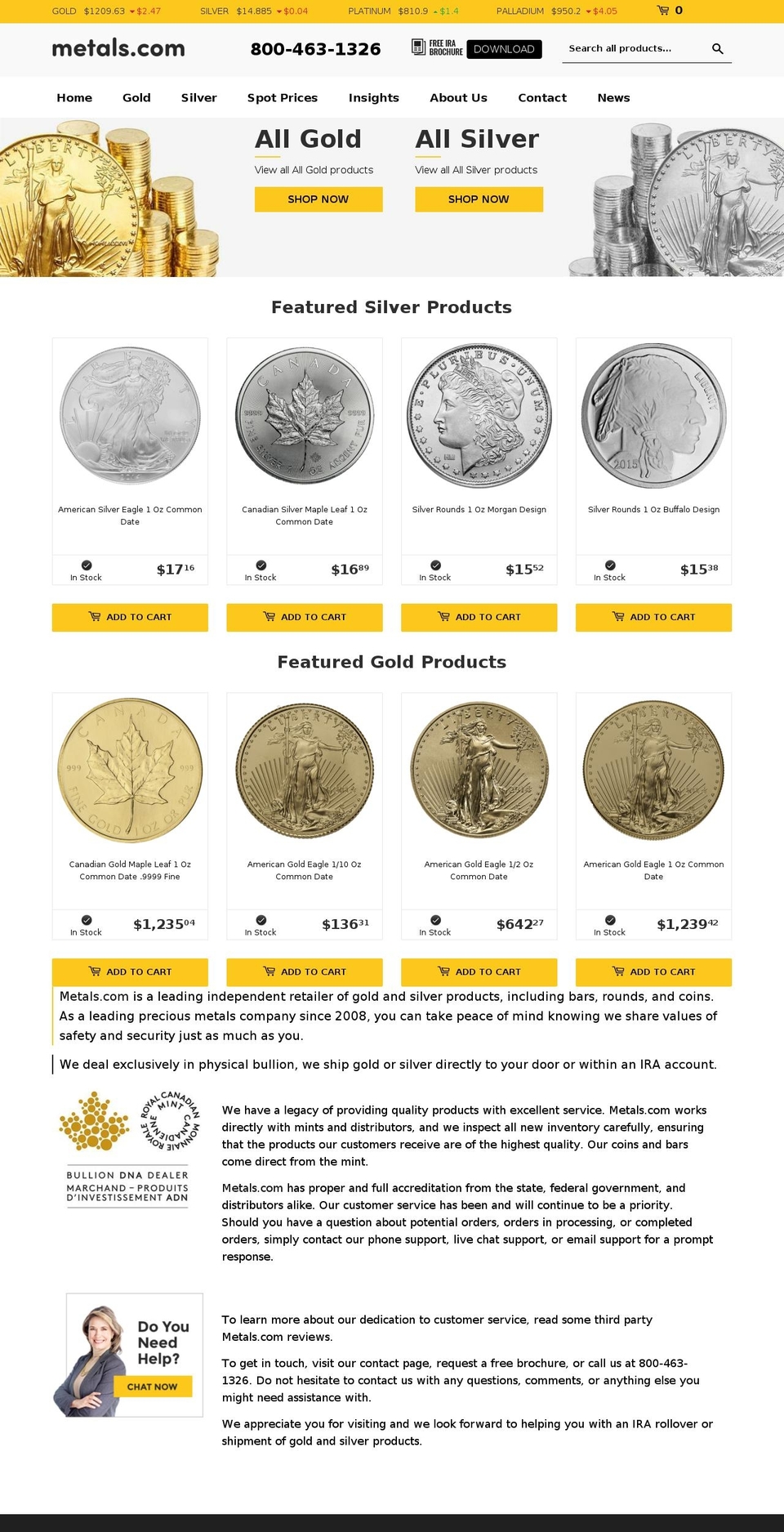 Metals v1.0 Shopify theme site example chasemetals.com
