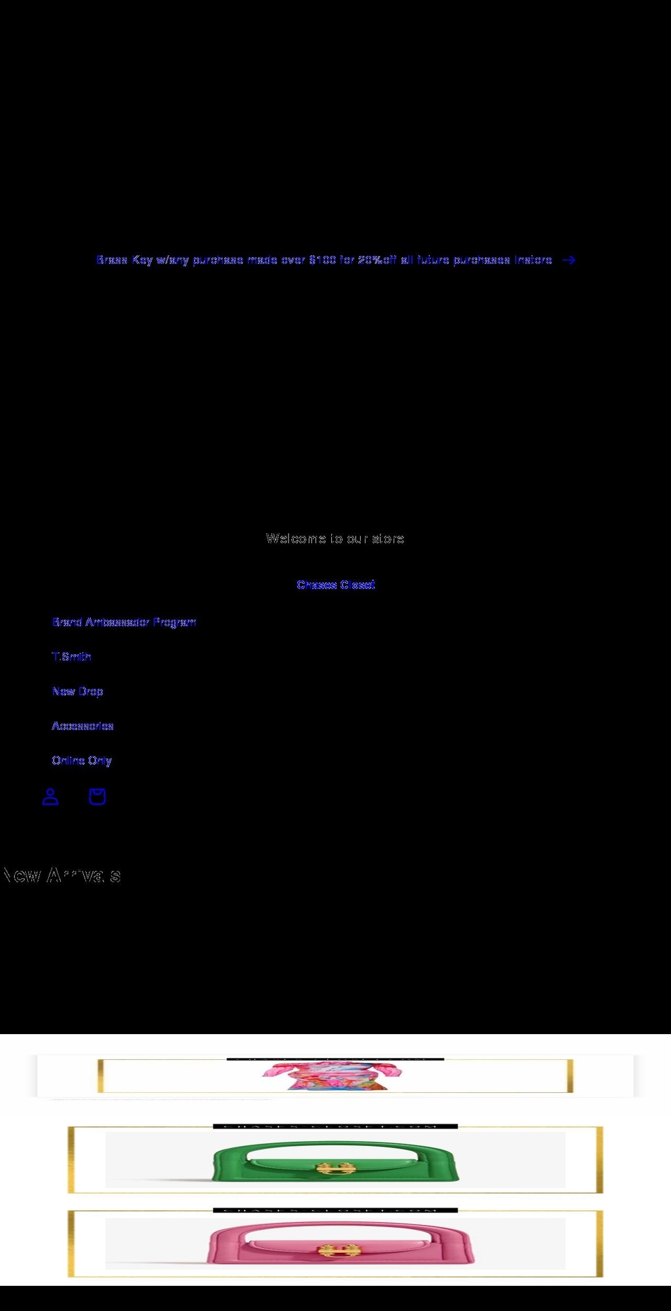 chases-closet.com shopify website screenshot