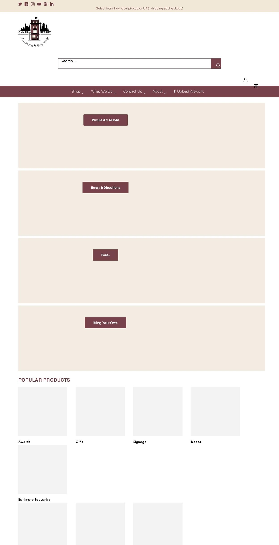 chasestreetae.com shopify website screenshot