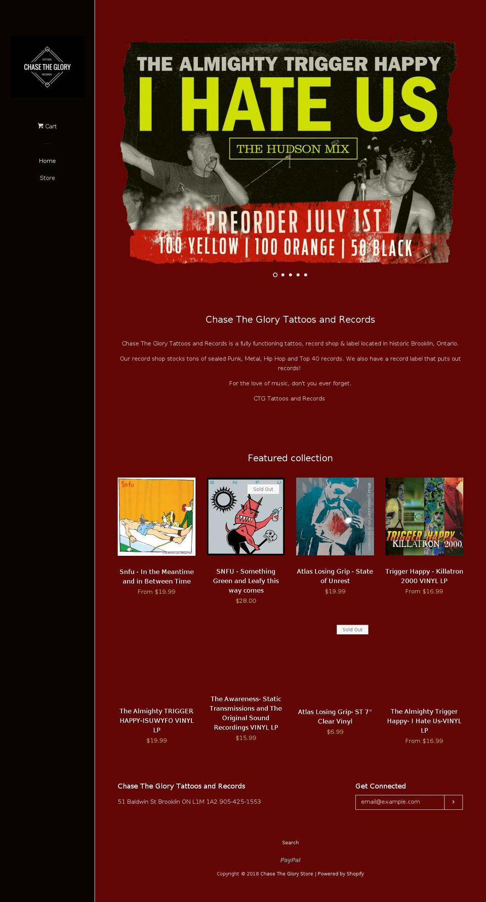 chasetheglorystore.com — Shopify storefront screenshot