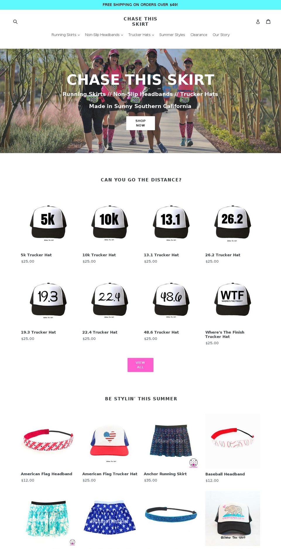 chasethisskirt.com shopify website screenshot