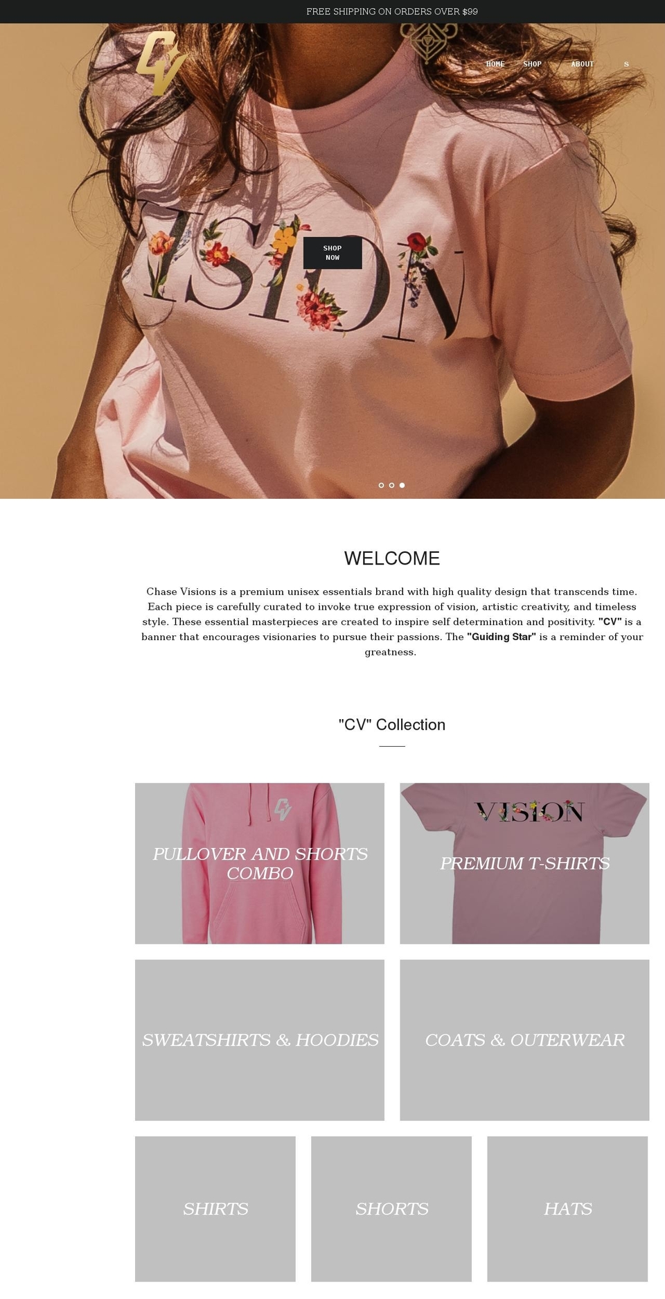 chasevisions.shop shopify website screenshot