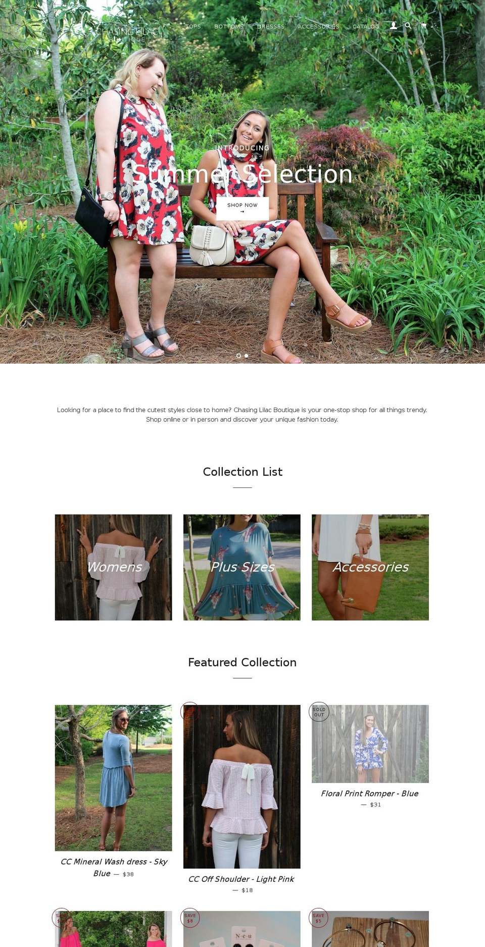 chasing-lilac-boutique.com — Shopify storefront screenshot