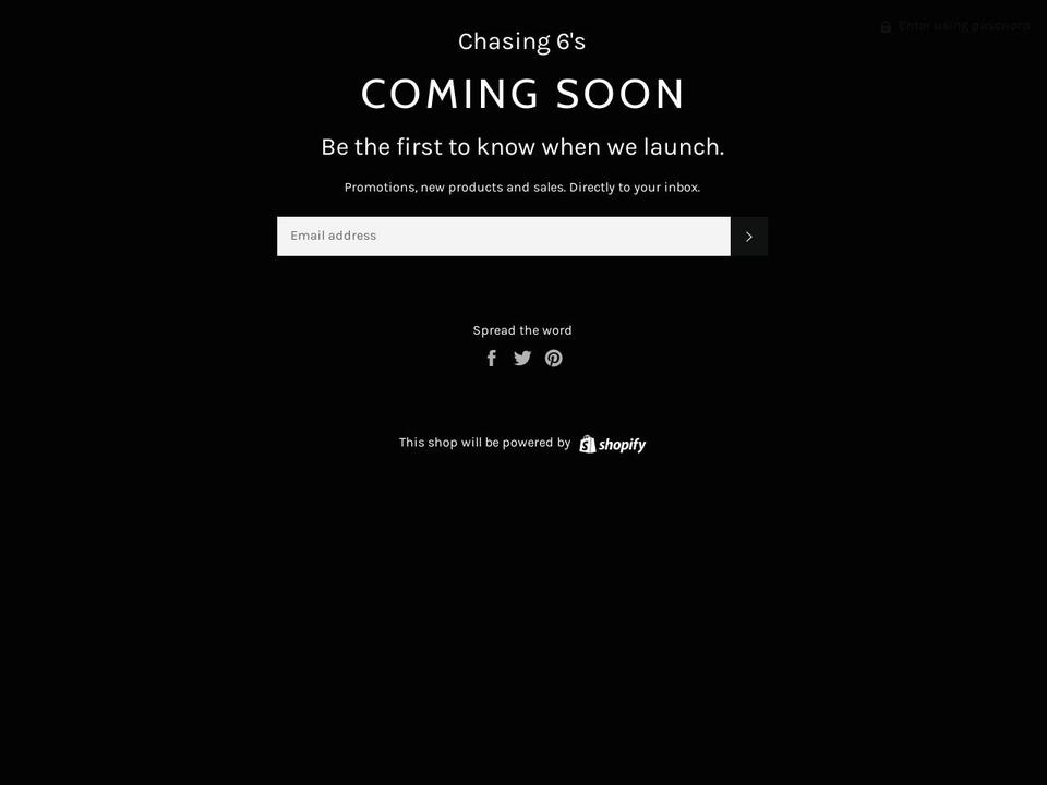 chasing6s.com — Shopify storefront screenshot