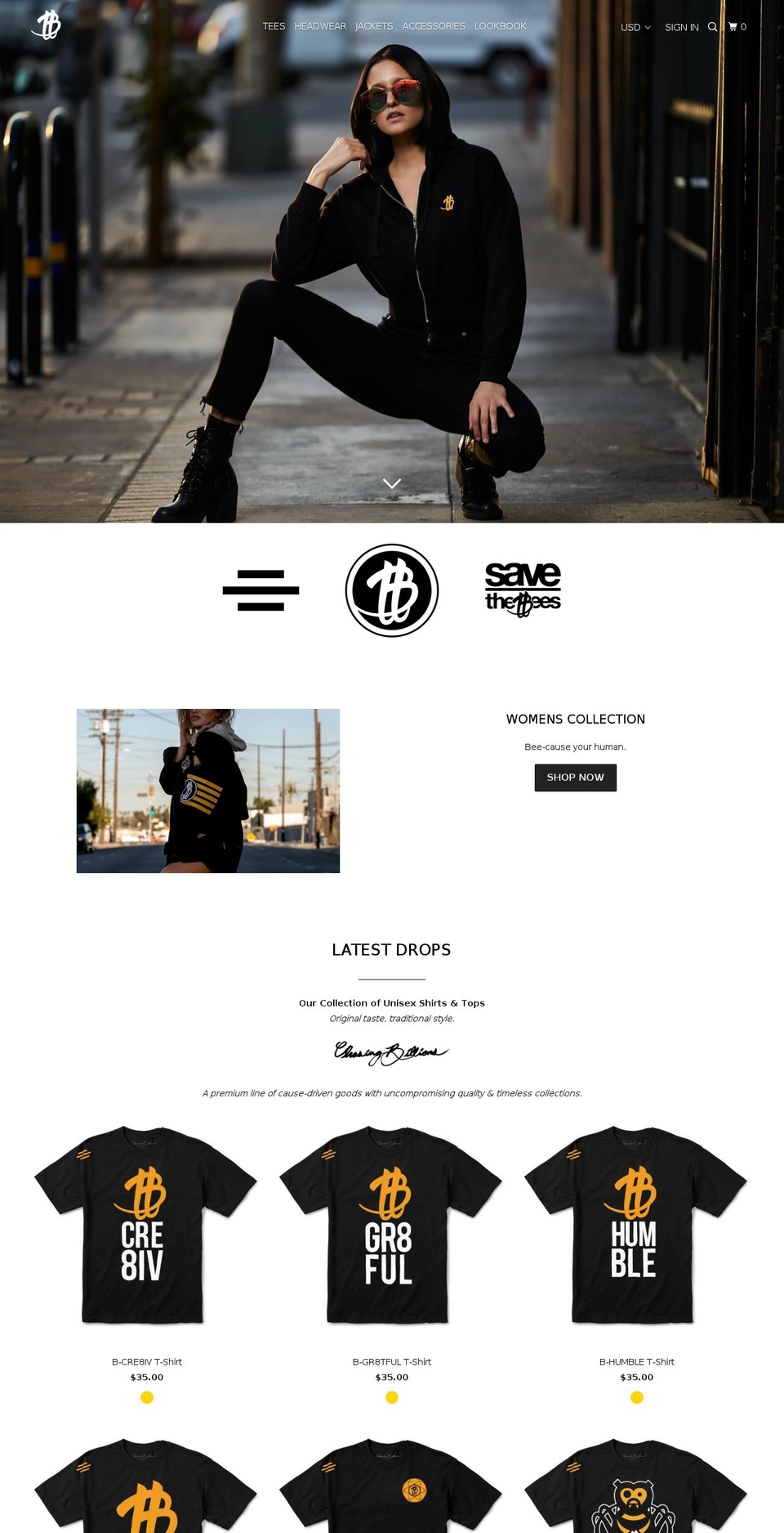 chasingbillions.com — Shopify storefront screenshot