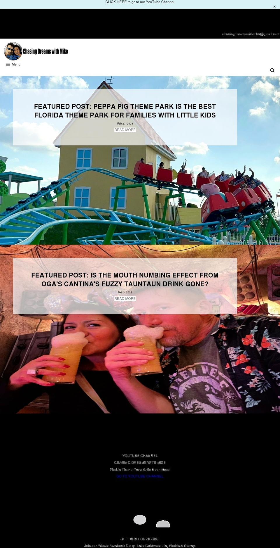 chasingdreamswithmike.com shopify website screenshot