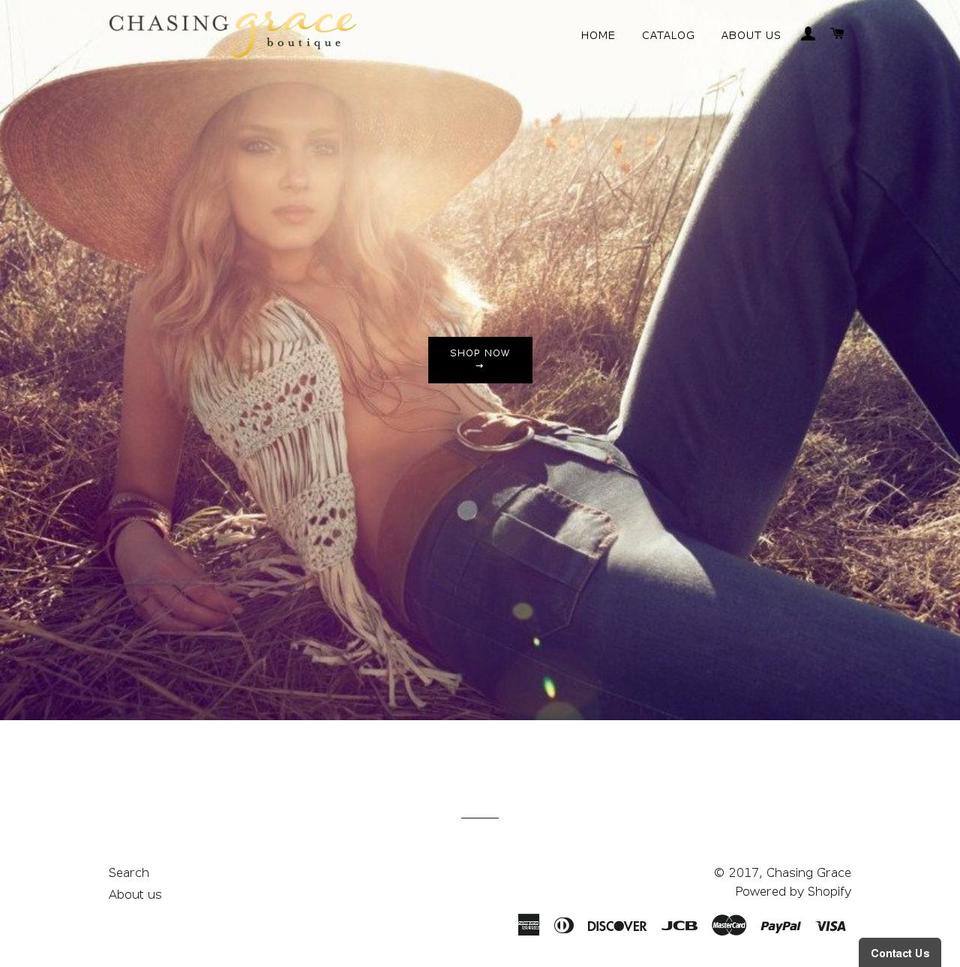 chasinggraceboutique.com shopify website screenshot