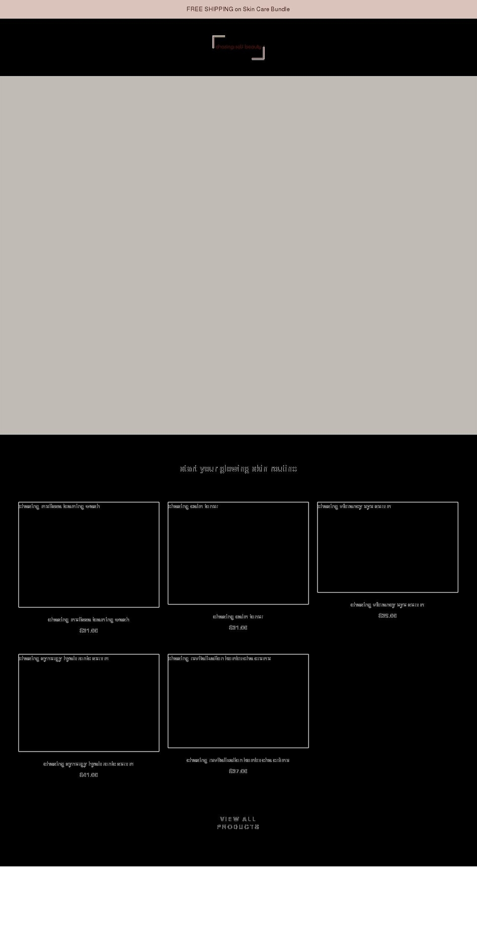 chasingselfbeauty.com shopify website screenshot