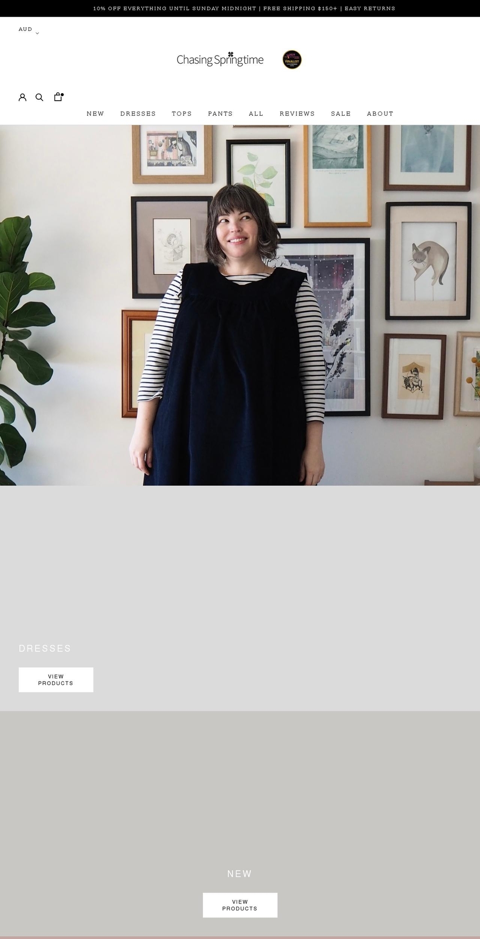 chasingspringtime.com.au shopify website screenshot