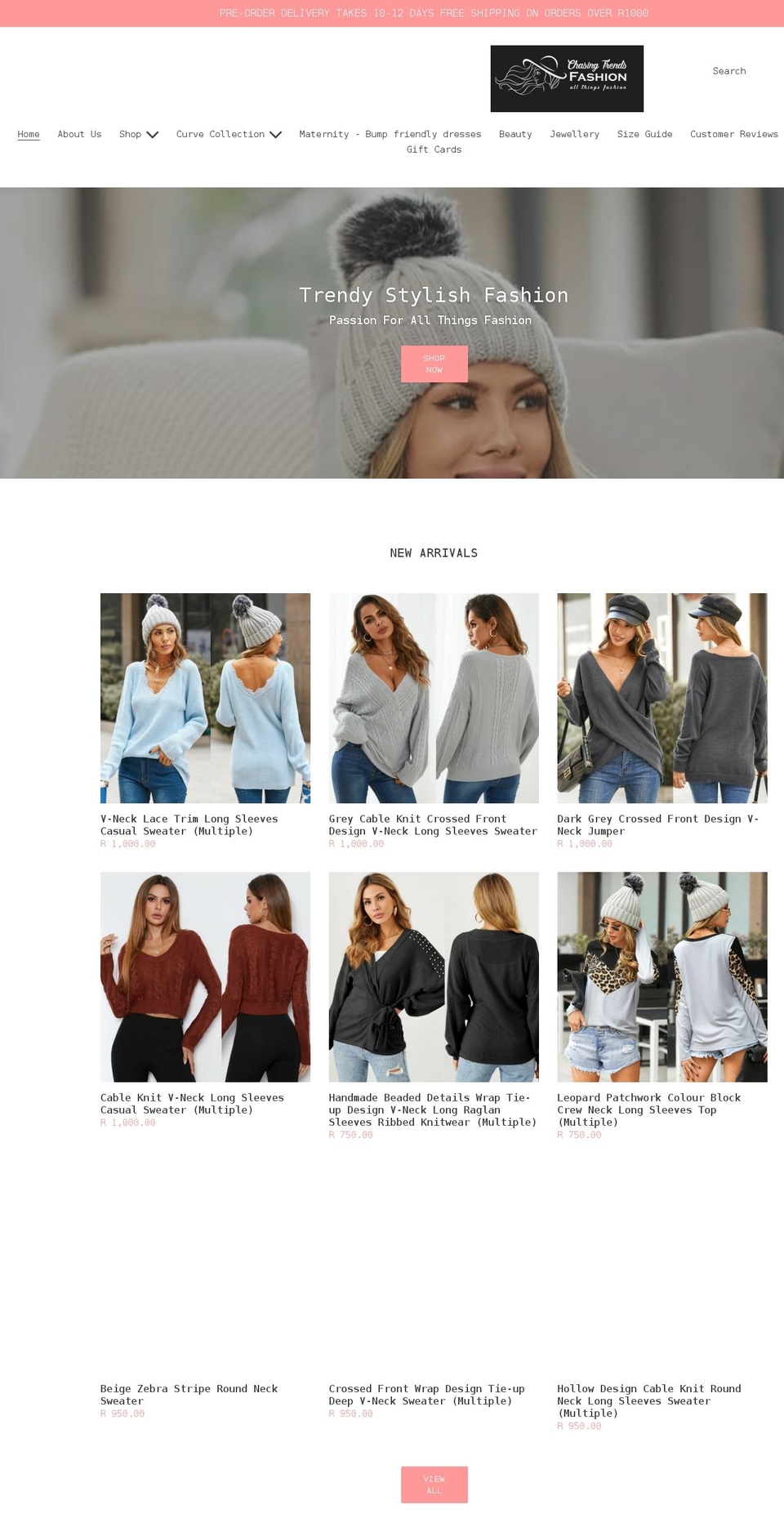 chasingtrendsfashion.com shopify website screenshot