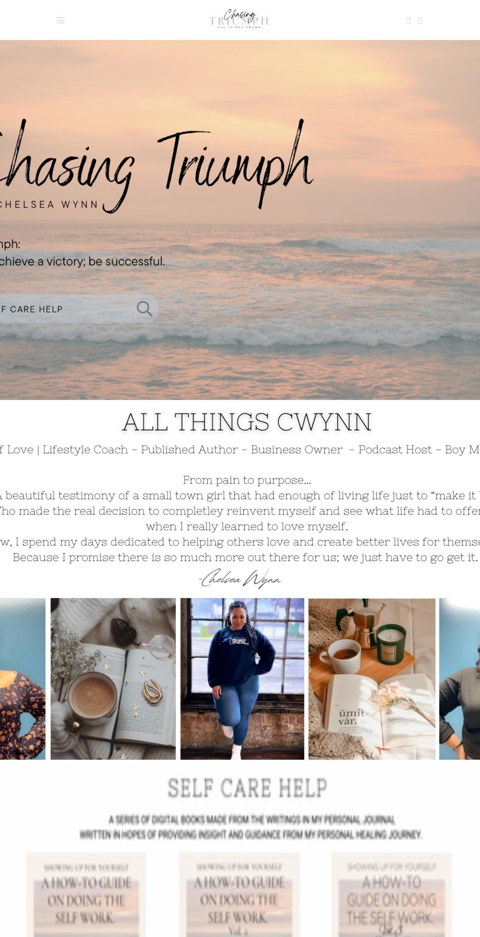 chasingtriumph.com shopify website screenshot