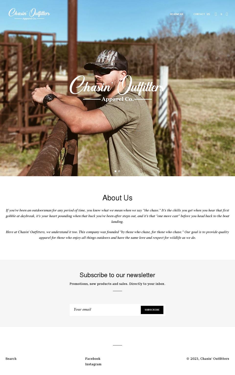 chasinoutfitters.com shopify website screenshot