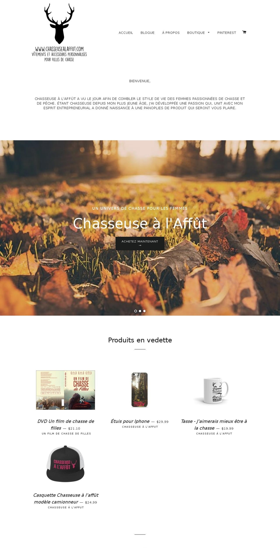 chasseusealaffut.com shopify website screenshot