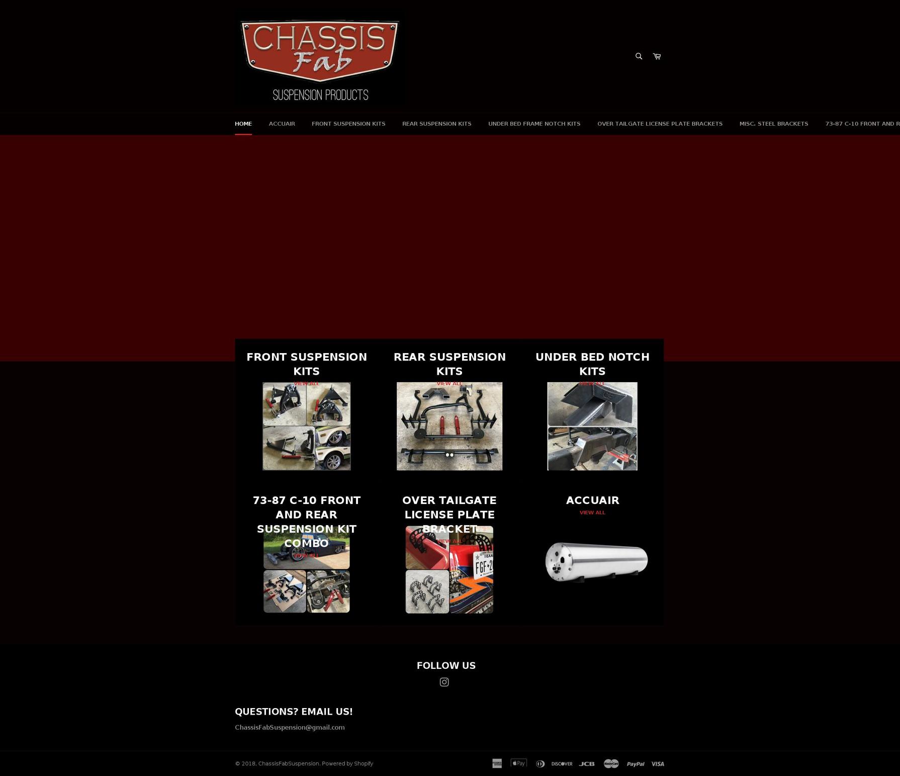 chassisfabsuspension.com shopify website screenshot