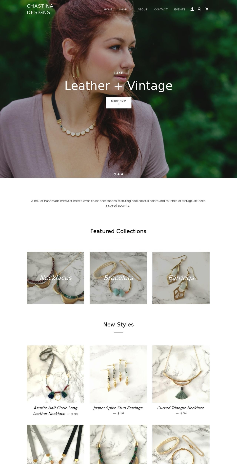 chastina.com shopify website screenshot
