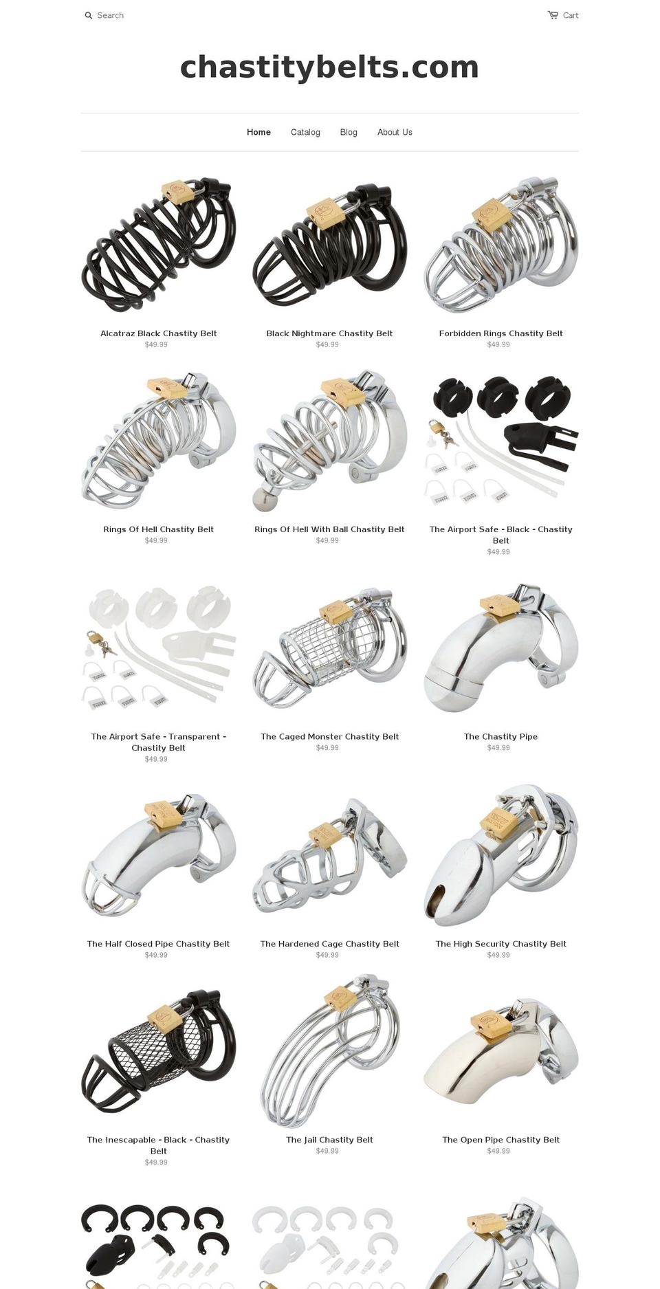 chastitybelts.com shopify website screenshot