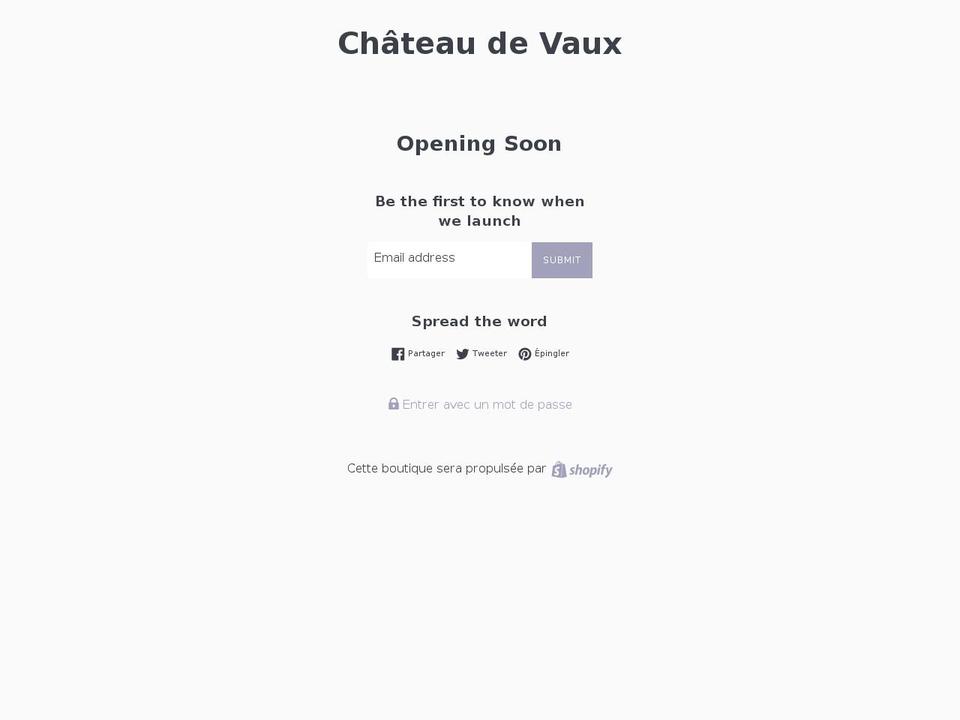 chateau-de-vaux.com — Shopify storefront screenshot