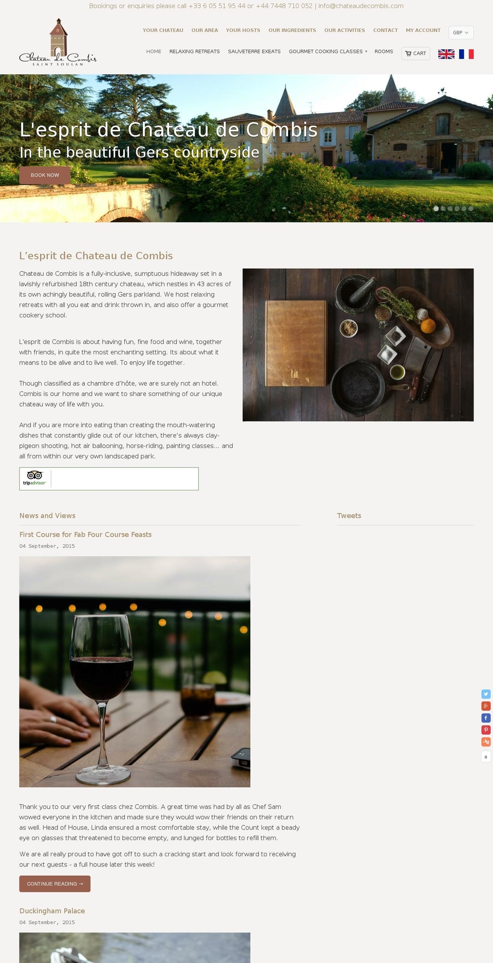 chateaucombis.com shopify website screenshot