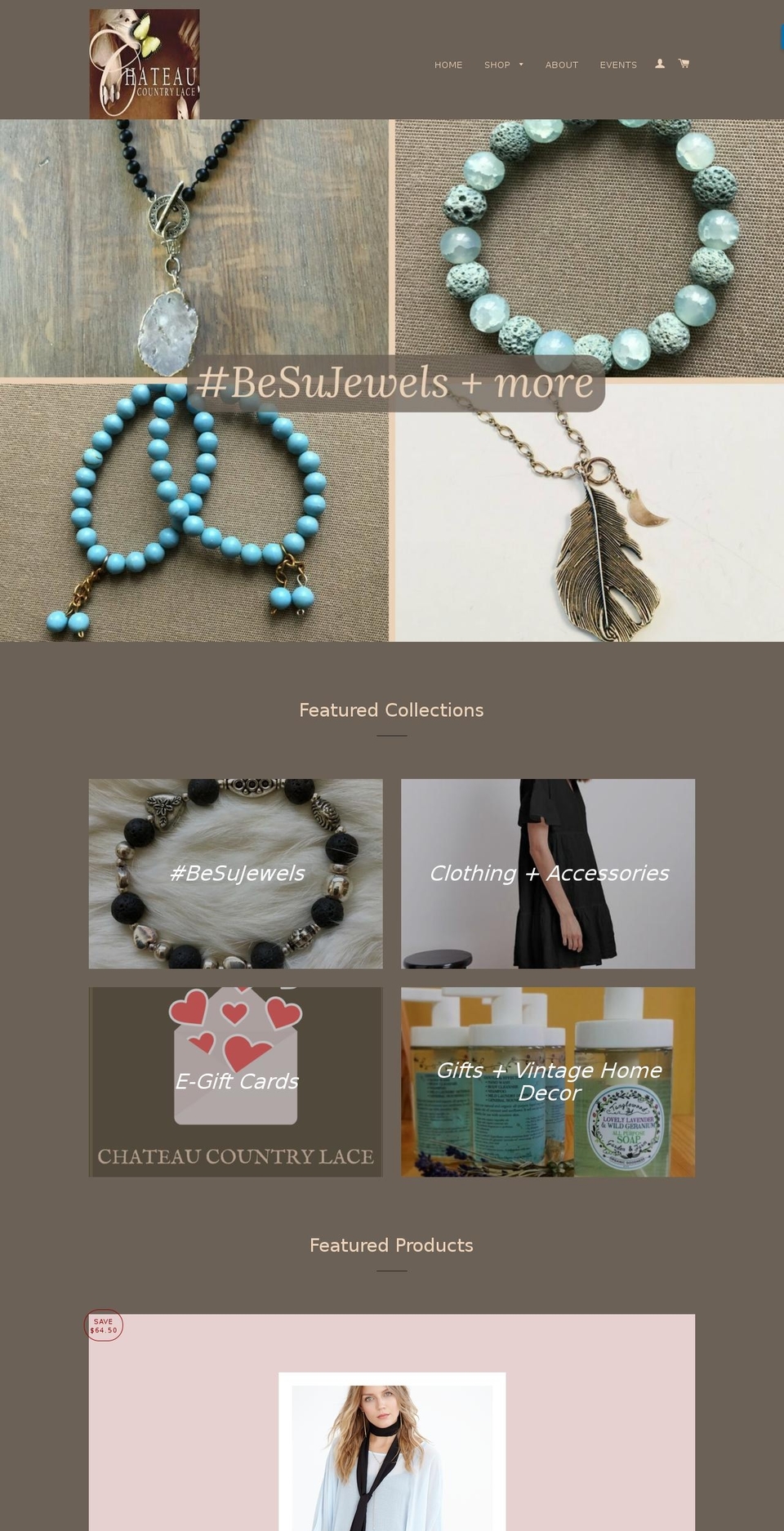 chateaucountrylaceshop.com — Shopify storefront screenshot
