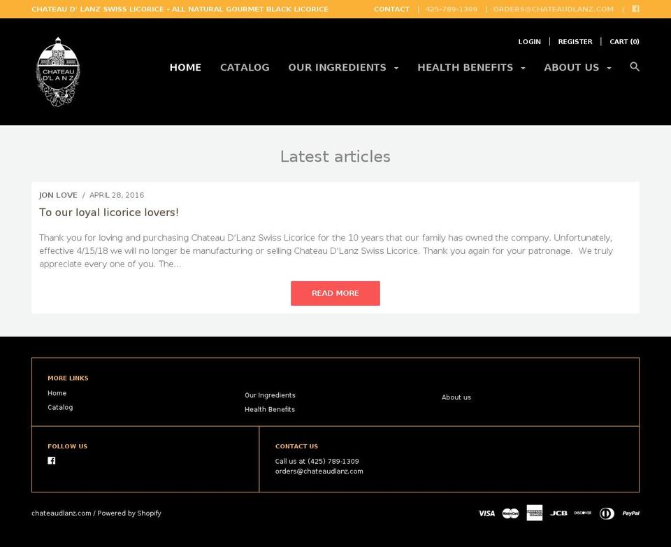 chateaudlanz.net shopify website screenshot