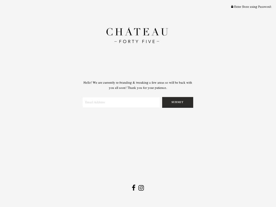 chateaufortyfive.com — Shopify storefront screenshot