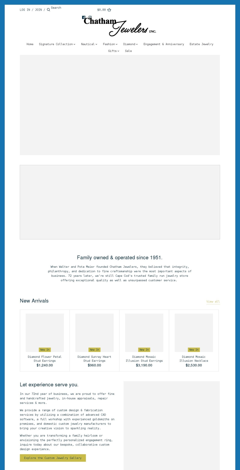 chathamjewelerscapecod.com shopify website screenshot