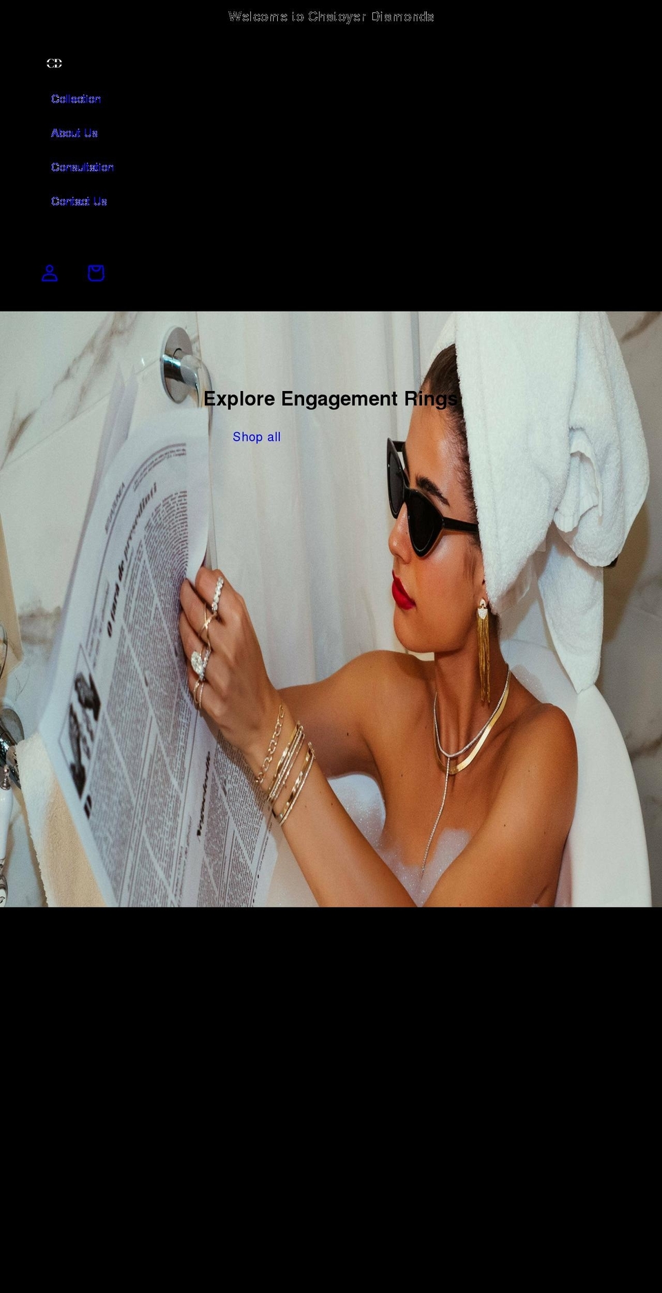 chatoyerdiamonds.com shopify website screenshot