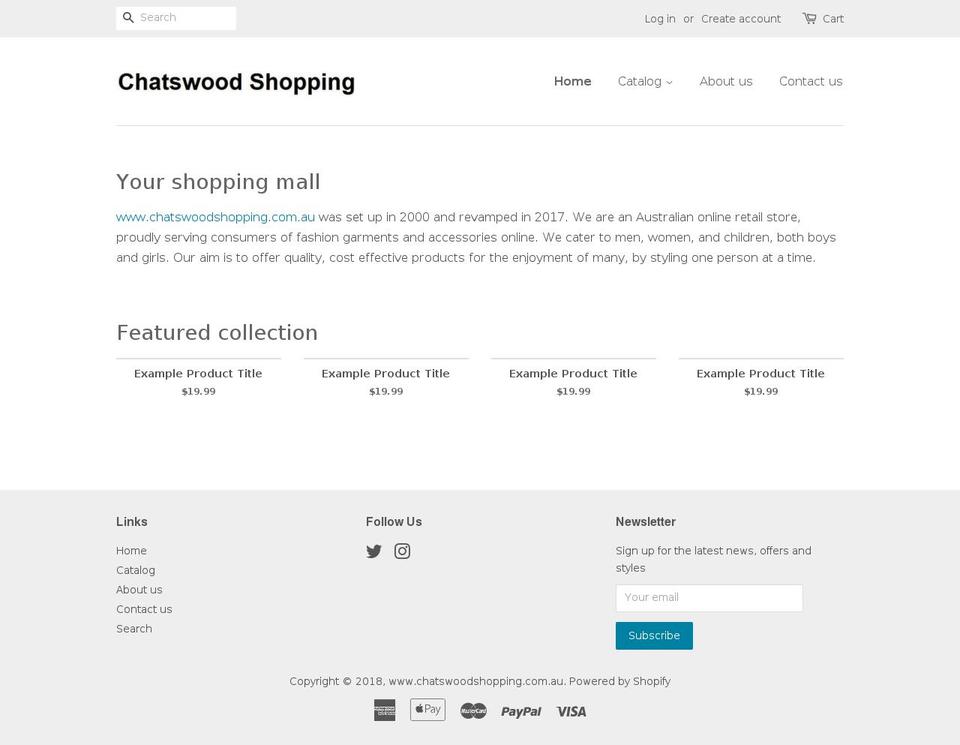 chatswoodshopping.com.au shopify website screenshot