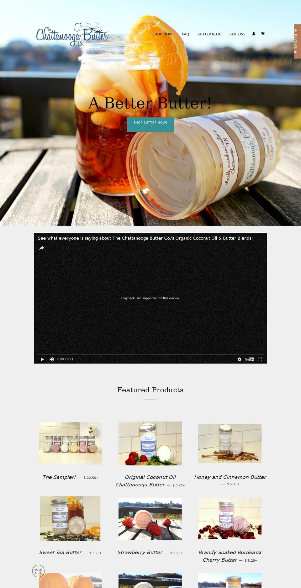 chattanoogabutterco.com shopify website screenshot