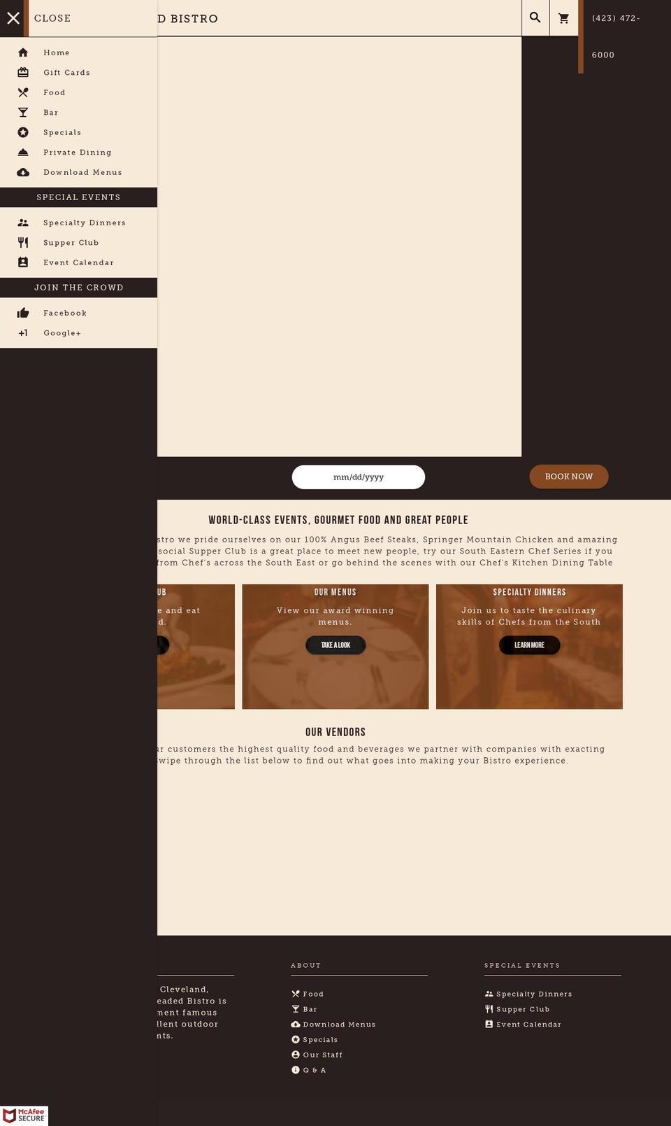 BHB modular Shopify theme site example chattanoogaprimerib.com