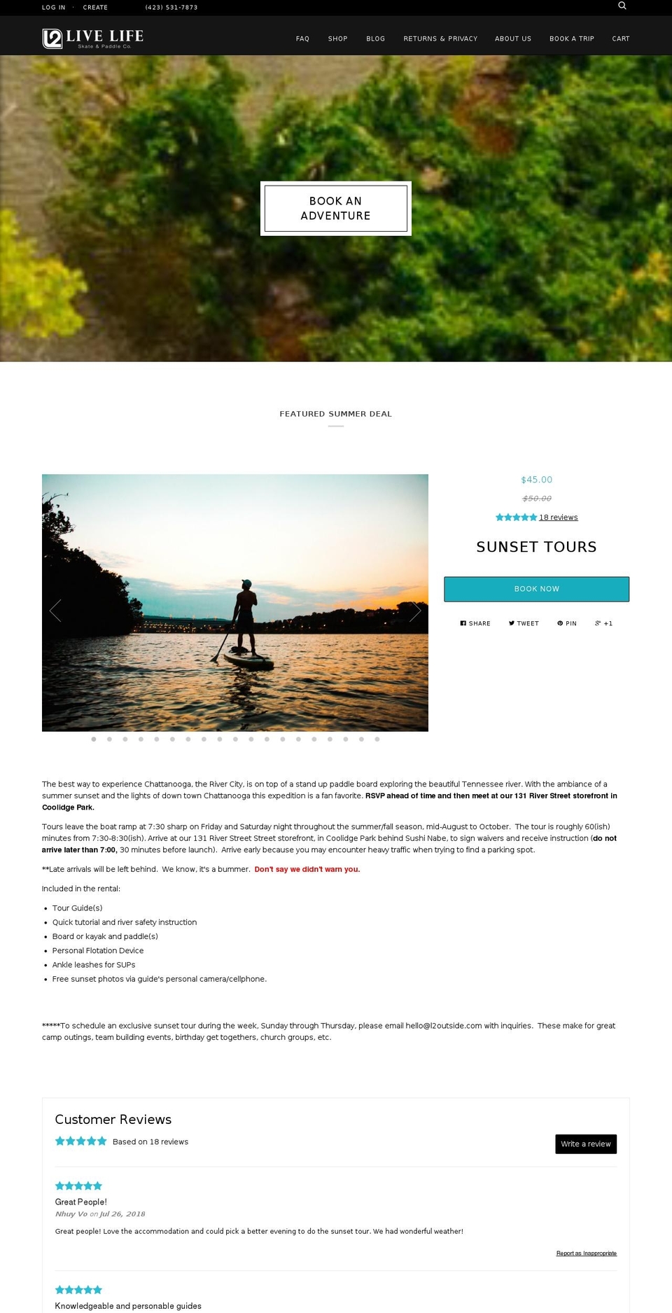 L2 Outside Summer Theme Shopify theme site example chattanoogastanduppaddleboards.com