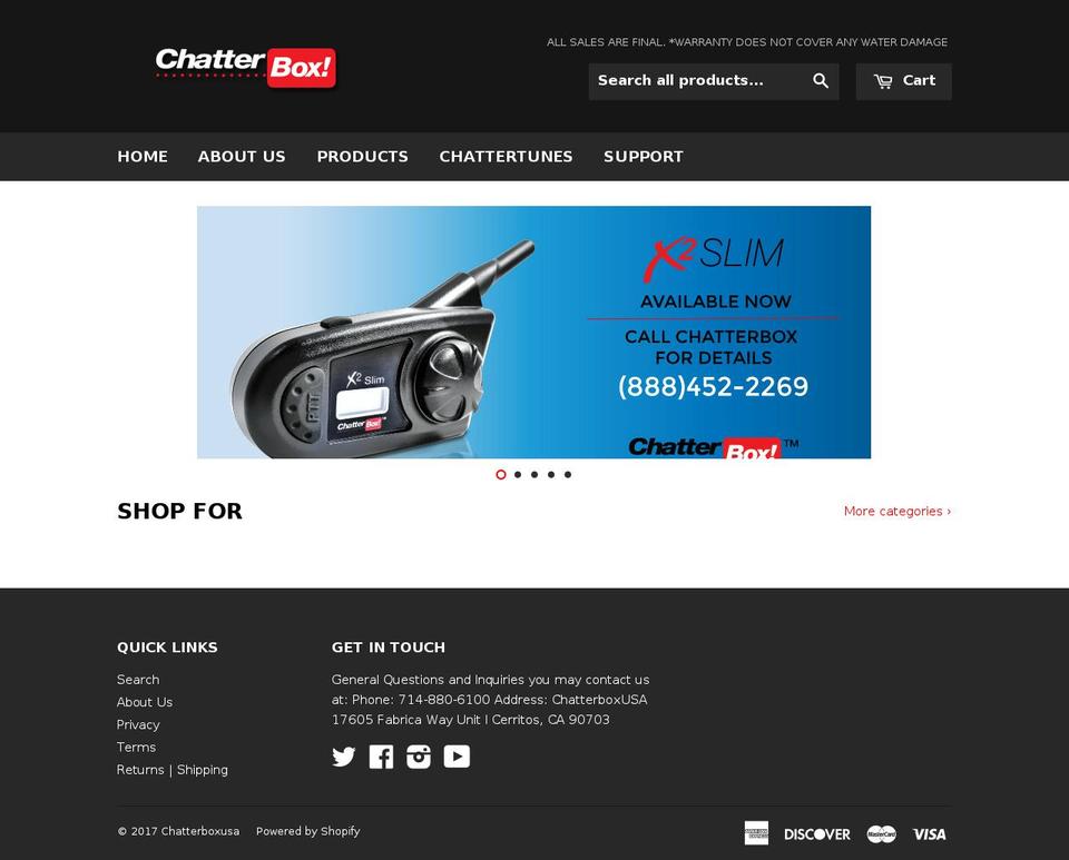 chatterboxusa.com shopify website screenshot