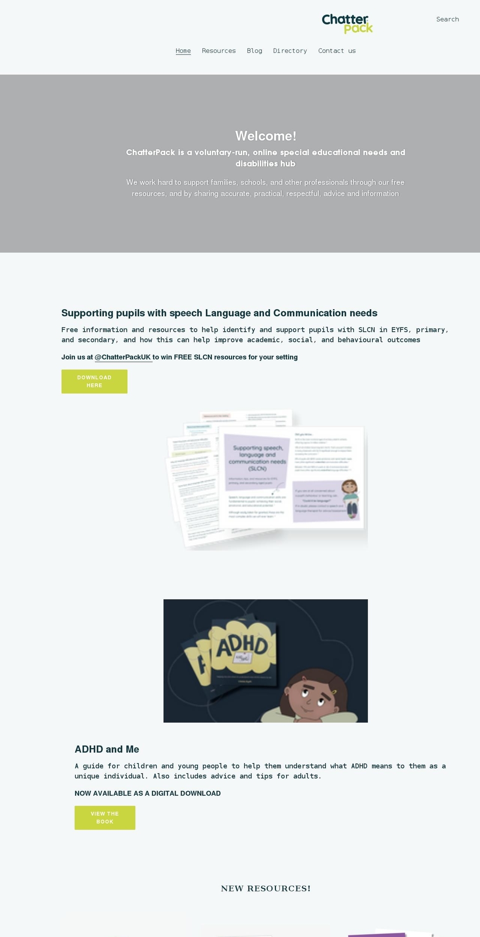 chatterpack.net shopify website screenshot
