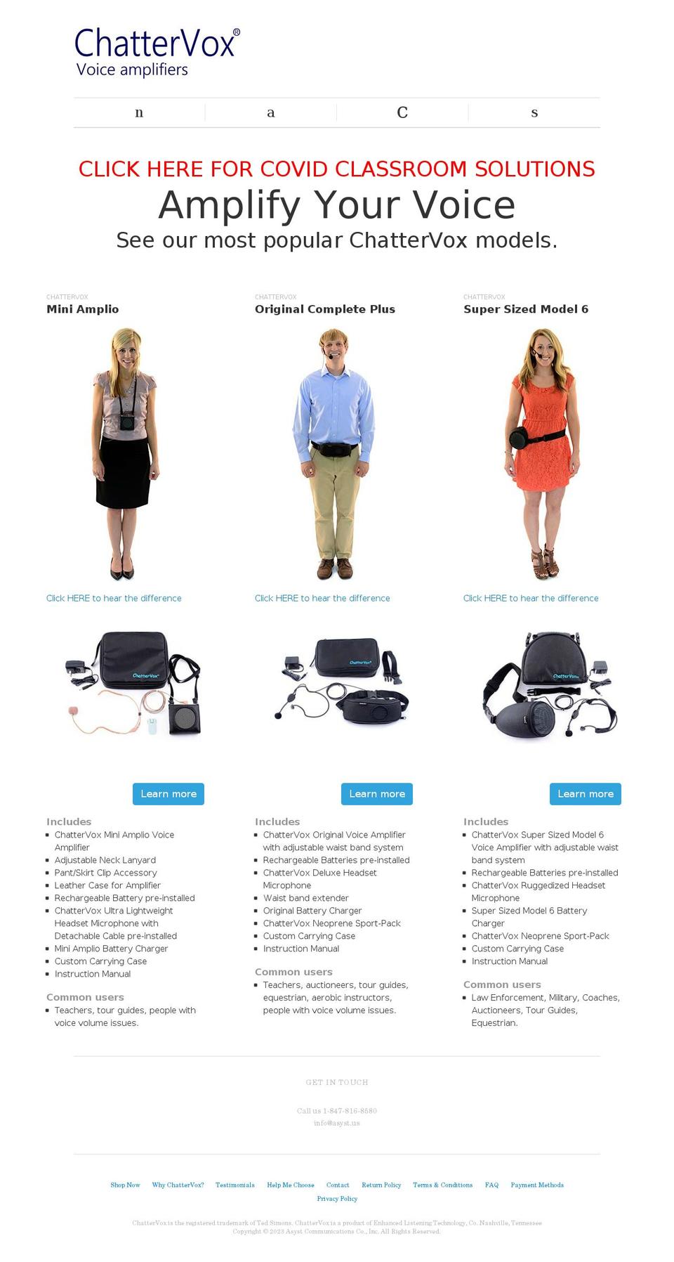chattervox.net shopify website screenshot