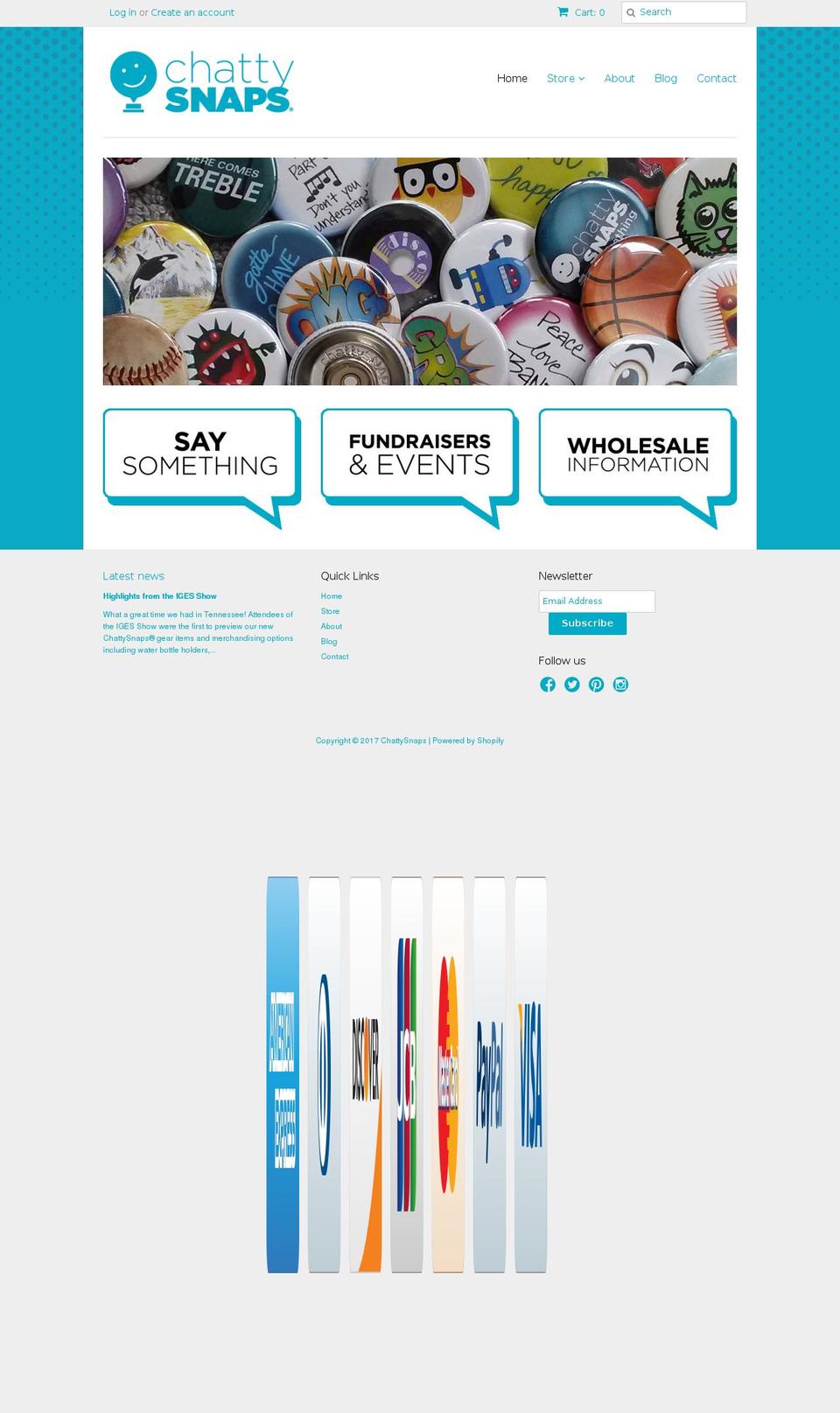 chattysnaps.com shopify website screenshot