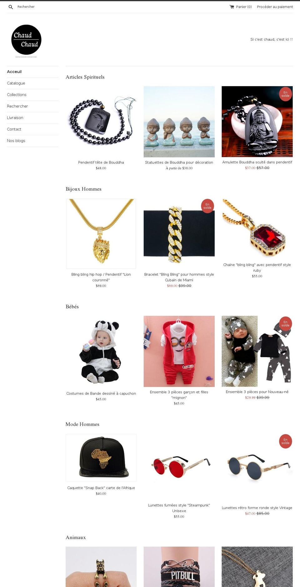 chaud-chaud.com shopify website screenshot