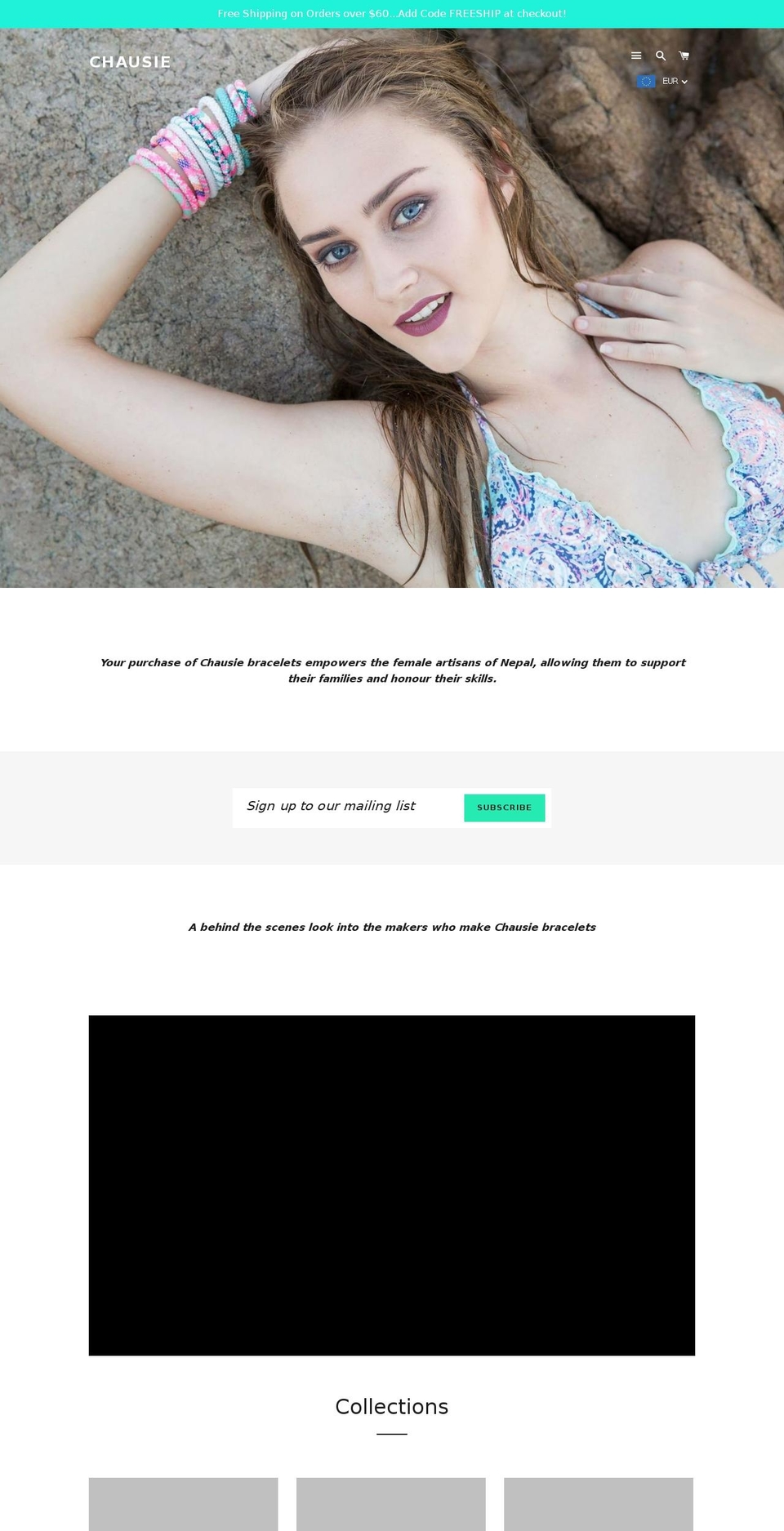 chausiebracelets.com — Shopify storefront screenshot