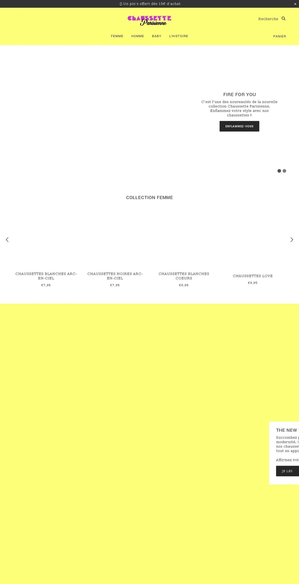 chaussetteparisienne.com shopify website screenshot